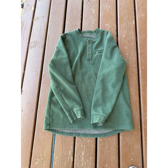 L.L. Bean Other - LL Bean Katahdin Iron Works Henley Fleece Lined Waffle Knit Green XLT 298104